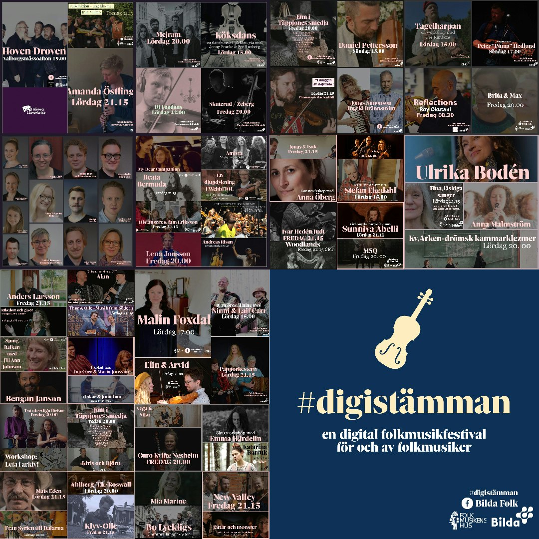 Bildkollage på samtliga musiker som medverkat i digistämman
