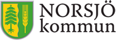 Norsjö kommuns logotyp med en grön och gul sköld som visar ett träd och vete, och texten "NORSJÖ kommun.